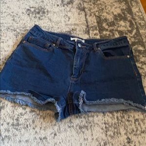 High waisted denim shorts